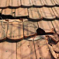 damaged the roof of the house